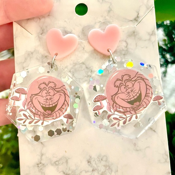 Cheshire Cat Acrylic Earrings - Picture 2 of 5